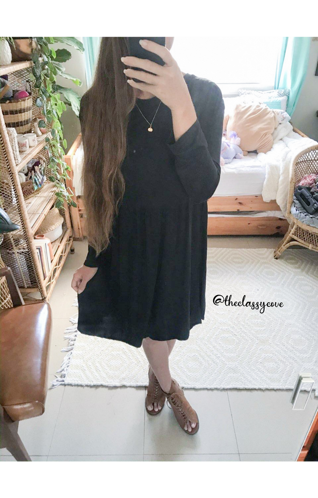 Anela Babydoll Dress in Black – The Classy Cove