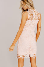 Ashley Crochet Lace Dress in Blush