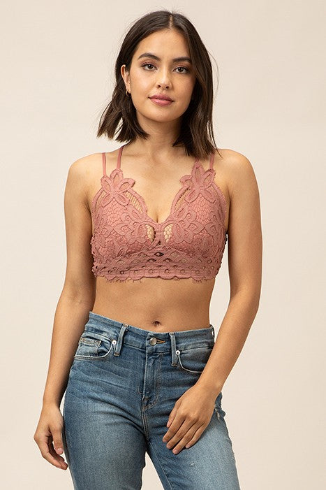 Taylor Lace Bralette in Rose