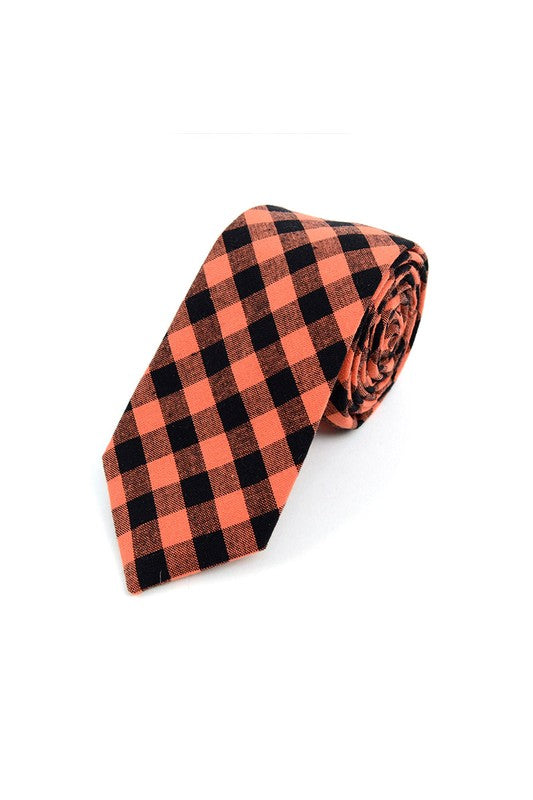 Pumpkin Checkerboard Tie