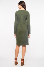 Sam Sweater Wrap Dress in Olive Green
