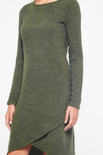 Sam Sweater Wrap Dress in Olive Green