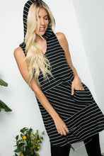 Willow Sleeveless Striped Hooded Top