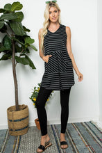 Willow Sleeveless Striped Hooded Top