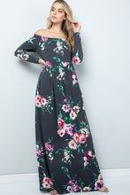 Aria Floral Dress in Grey