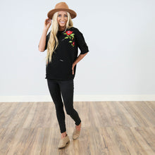 Royale Embroidered Top in Black
