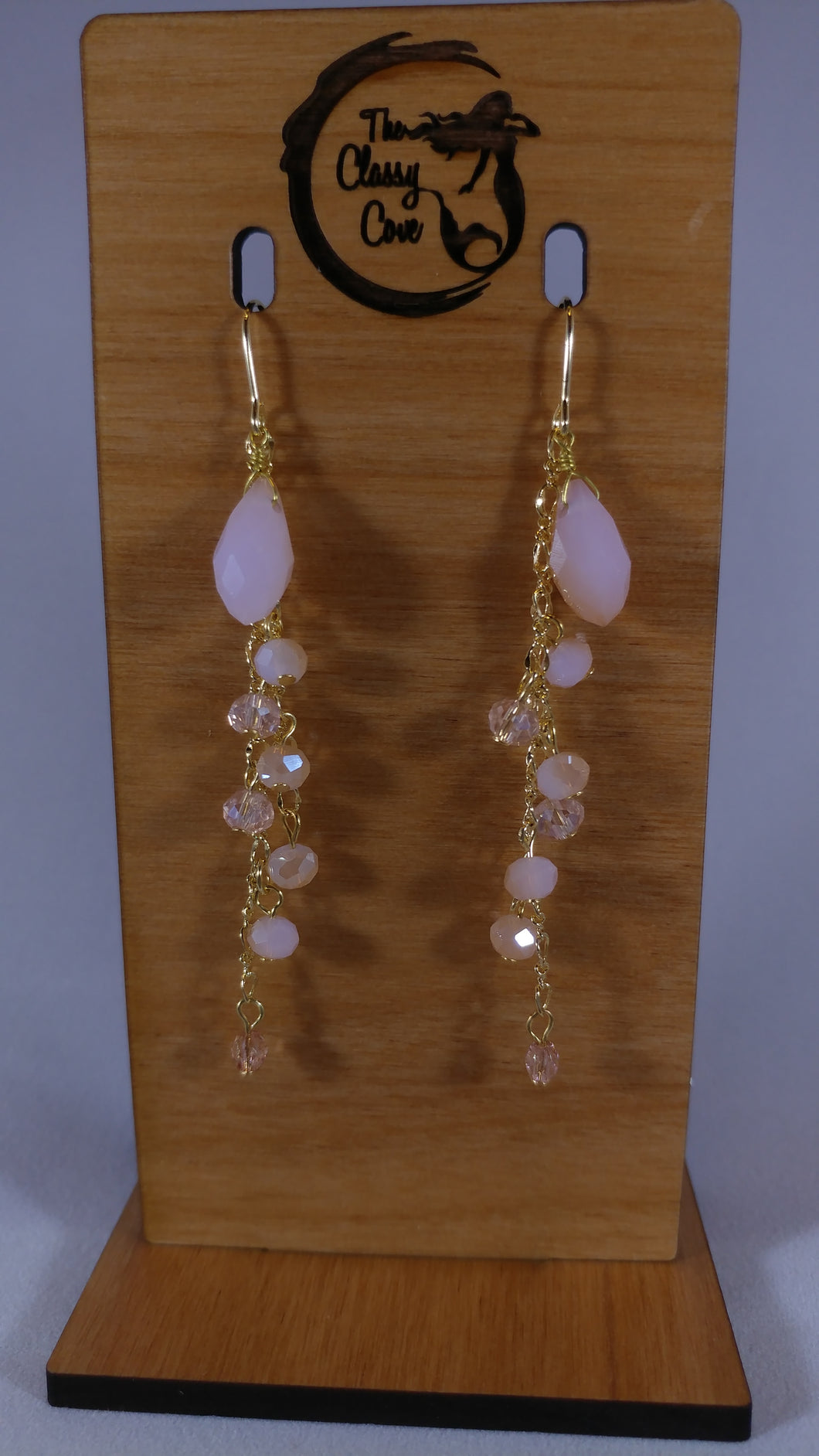 Raindrop Earrings in Frosted Pink