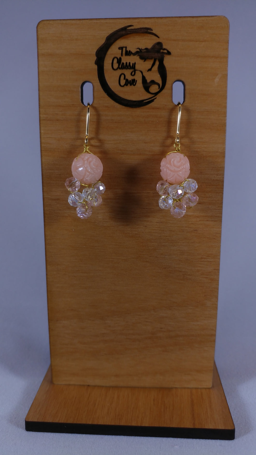 Romantic Rose Earrings in Peach