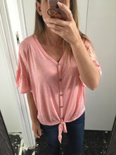Morgan Button-Up Top in Coral