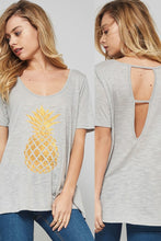 Golden Pineapple Top in Light Grey