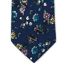 Watercolor Floral Tie in Navy