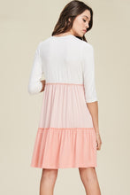 Color Block Stripe Knit Dress in Blush