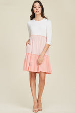 Color Block Stripe Knit Dress in Blush