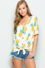 Pineapple Button up Top in Yellow