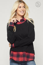 Kate Plaid Top in Red-PLUS