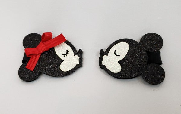 M + M Kissing Hair Clips (Pair)