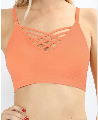 Strappy V Bralette in Creamsicle