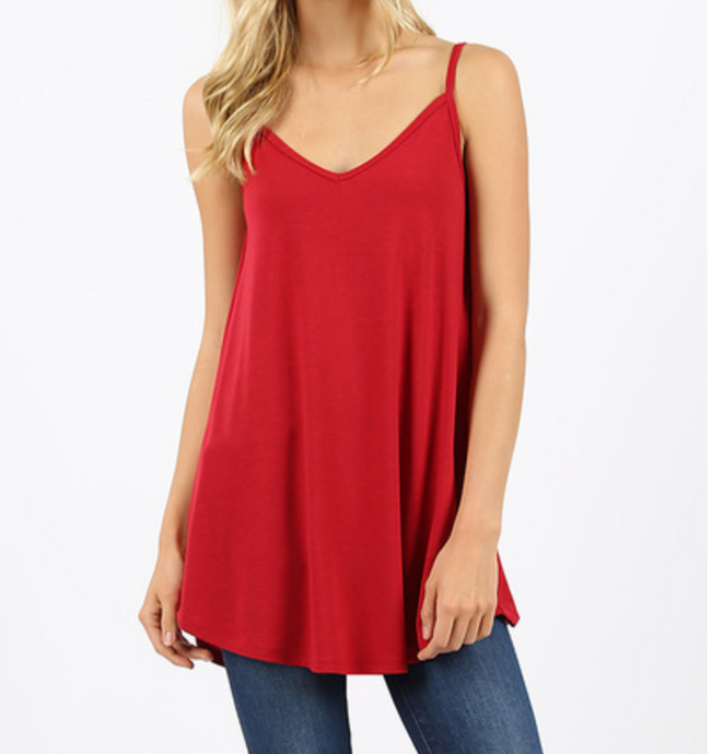 Christel Reversible Tank in Strawberry Red