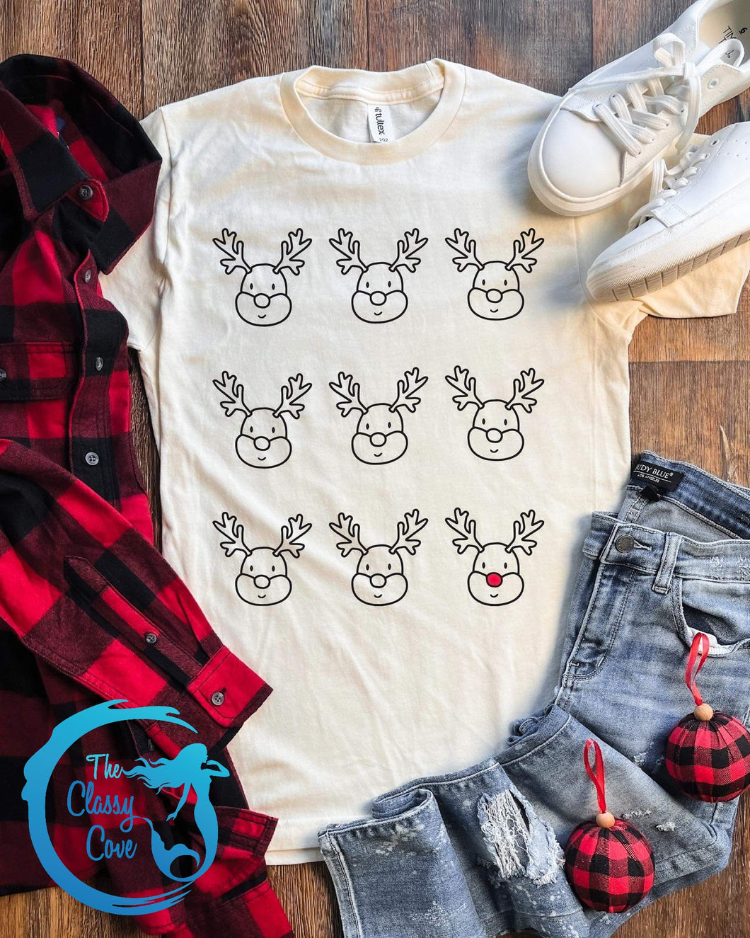 Red-nosed Reindeer Crew Neck in Natural